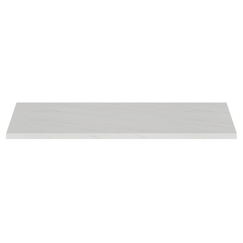 White Levanto Marble 800mm x 460mm x 20mm Laminate Worktop Front View