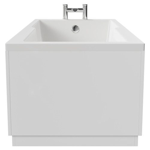 Square 1700mm x 750mm Straight Single Ended Shower Bath Side View