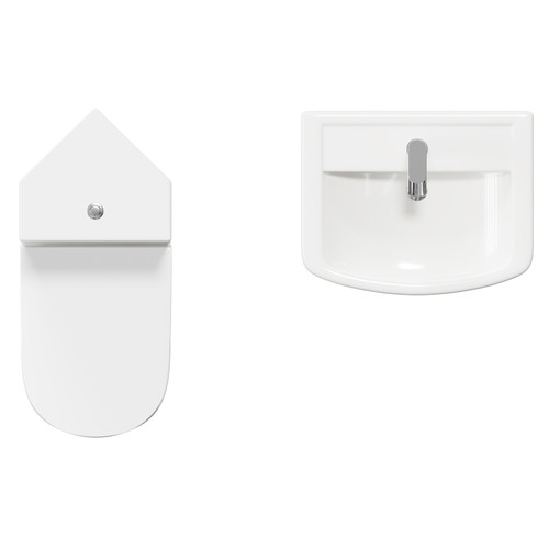 Marlow 550mm Semi Pedestal Basin and Corner Toilet Suite View From Top Marlow 550mm Semi Pedestal Basin and Corner Toilet Suite View From Top