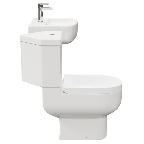 Marlow 550mm Semi Pedestal Basin and Corner Toilet Suite Side View Marlow 550mm Semi Pedestal Basin and Corner Toilet Suite Side View