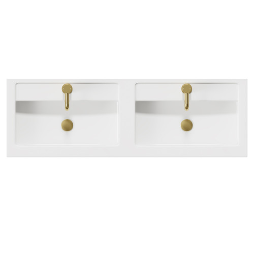 Napoli Olive Green 1200mm Floor Standing Vanity Unit with Polymarble Double Basin and 4 Doors with Brushed Brass Handles View From Top Napoli Olive Green 1200mm Floor Standing Vanity Unit with Polymarble Double Basin and 4 Doors with Brushed Brass Handles View From Top