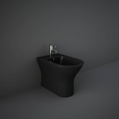 RAK Feeling Matt Black Back to Wall Bidet - RST14504A Left Hand View