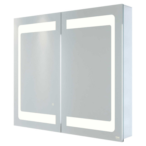 RAK Aphrodite 800mm x 700mm Recessable Illuminated LED Mirrored Cabinet with Demister and Shaver Socket - RAKAPH5003