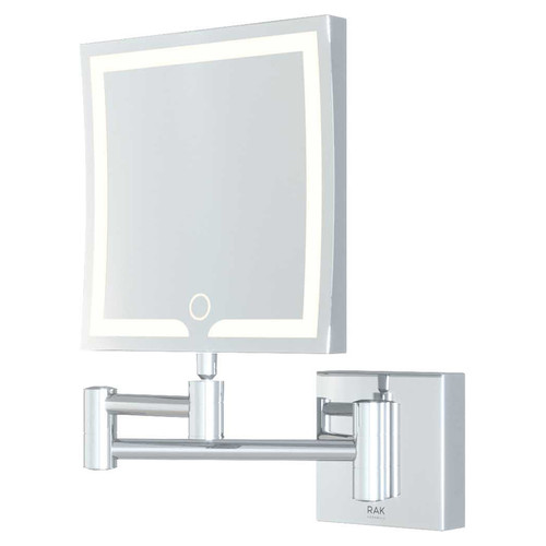 RAK Demeter 200mm x 264mm Square Illuminated LED 3x Magnification Mirror with Touch Sensor - RAKDEM5002