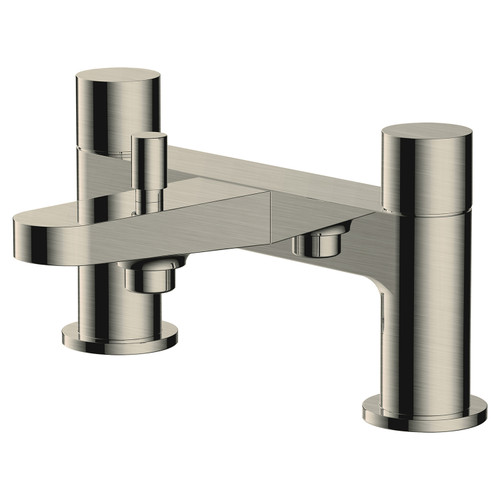 RAK Petit Round Brushed Nickel Deck Mounted Bath Shower Mixer Tap - RAKPER3005N