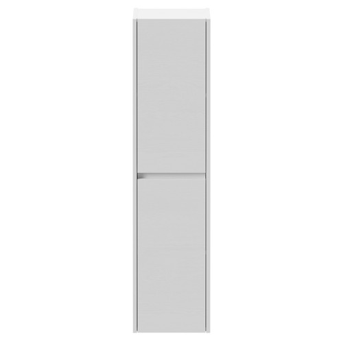 Montego White Ash 350mm x 1400mm Wall Mounted Tall Storage Unit with 2 Doors View from Front