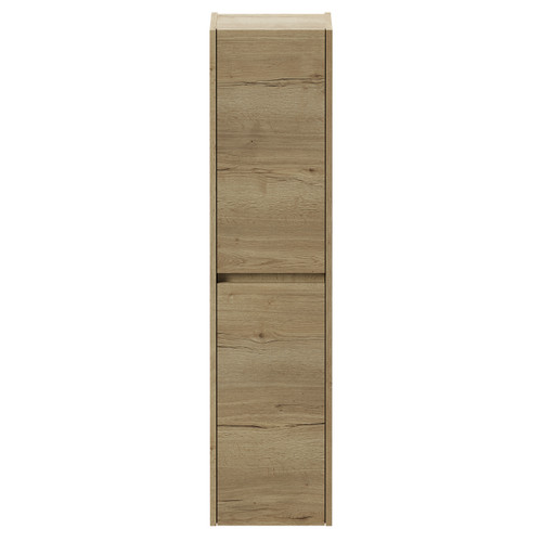 Montego Autumn Oak 350mm x 1400mm Wall Mounted Tall Storage Unit with 2 Doors View from Front