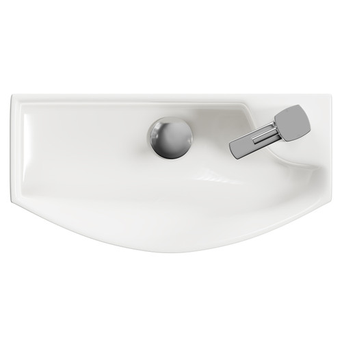 Horizon Graphite Grey 440mm Wall Mounted Vanity Unit with 1 Tap Hole Left Hand Basin and Single Door with Polished Chrome Handle Top View