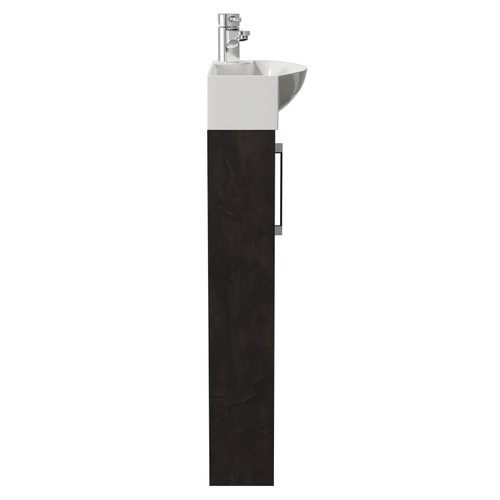 Horizon Metallic Slate 440mm Floor Standing Vanity Unit with 1 Tap Hole Left Hand Basin and Single Door with Polished Chrome Handle View from Side