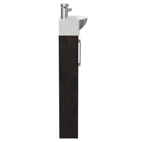 Horizon Metallic Slate 440mm Floor Standing Vanity Unit with 1 Tap Hole Right Hand Basin and Single Door with Polished Chrome Handle View from Side