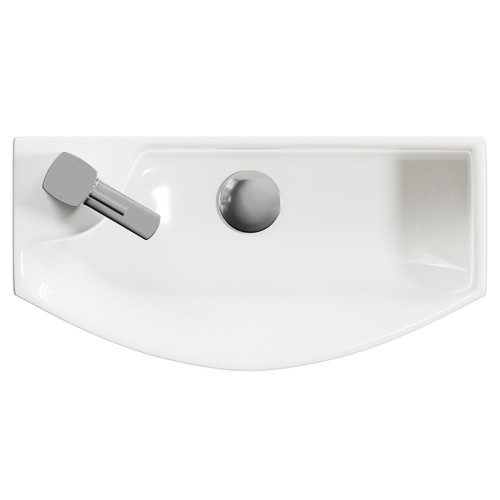 Horizon Metallic Slate 440mm Floor Standing Vanity Unit with 1 Tap Hole Right Hand Basin and Single Door with Polished Chrome Handle View from Top