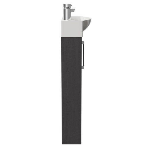 Horizon Graphite Grey 440mm Floor Standing Vanity Unit with 1 Tap Hole Right Hand Basin and Single Door with Polished Chrome Handle Side View