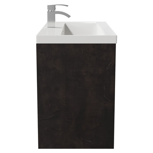 Horizon Metallic Slate 800mm Wall Mounted Vanity Unit with 1 Tap Hole Basin and 2 Drawers with Polished Chrome Handles View from Side