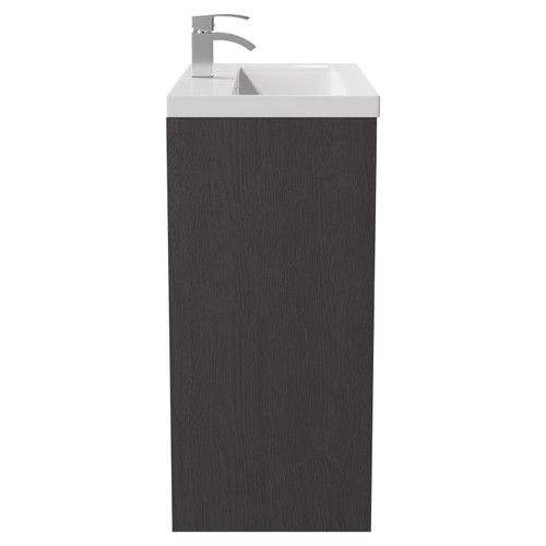 Horizon Graphite Grey 800mm Floor Standing Vanity Unit with 1 Tap Hole Basin and 2 Doors with Polished Chrome Handles Side View