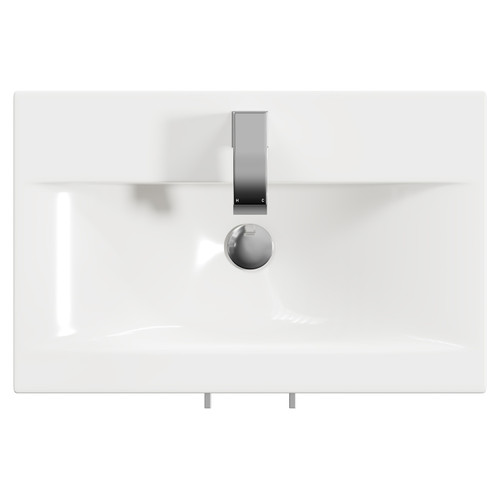 Horizon Metallic Slate 600mm Floor Standing Vanity Unit with 1 Tap Hole Basin and 2 Doors with Polished Chrome Handles View from Top