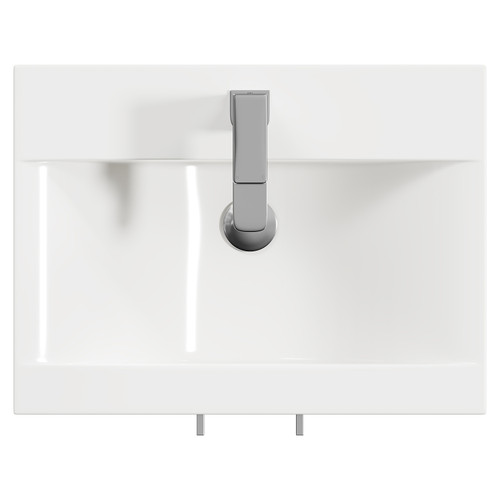 Horizon Graphite Grey 500mm Floor Standing Vanity Unit with 1 Tap Hole Basin and 2 Doors with Polished Chrome Handles Top View