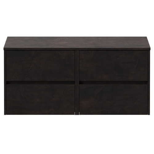 Montego Metallic Slate 1200mm Wall Mounted Vanity Unit for Countertop Basins with 4 Drawers Front View