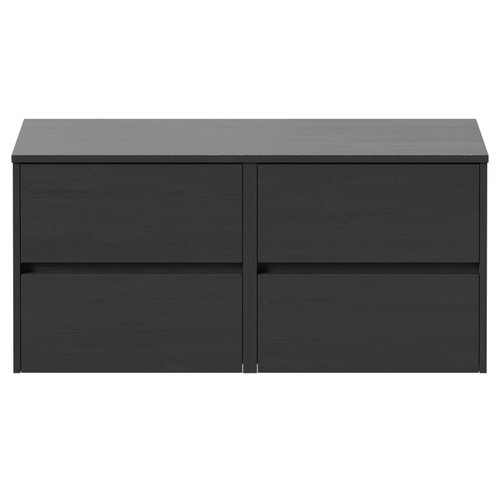 Montego Graphite Grey 1200mm Wall Mounted Vanity Unit for Countertop Basins with 4 Drawers Front View