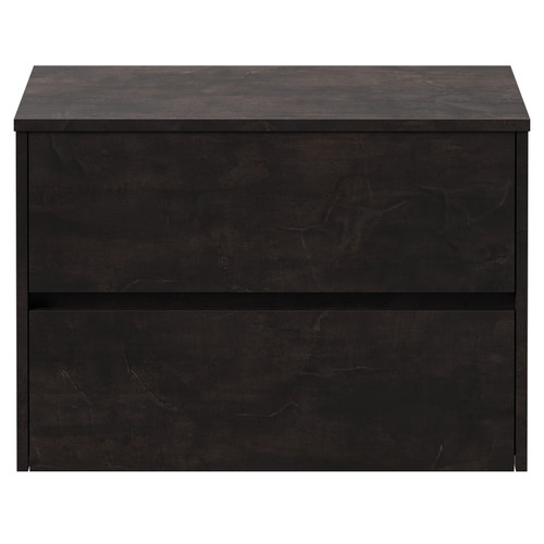 Montego Metallic Slate 800mm Wall Mounted Vanity Unit for Countertop Basins with 2 Drawers View from Front