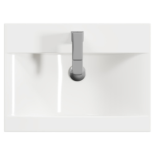 Montego Graphite Grey 500mm Wall Mounted Vanity Unit with 1 Tap Hole Basin and 2 Drawers Top View