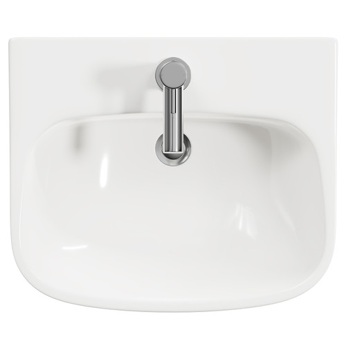 Kingston 545mm Basin with 1 Tap Hole and Full Pedestal Top View