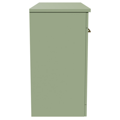 Napoli Olive Green 1200mm Floor Standing Vanity Unit for Countertop Basins with 4 Doors and Brushed Brass Handles Side View Napoli Olive Green 1200mm Floor Standing Vanity Unit for Countertop Basins with 4 Doors and Brushed Brass Handles Side View