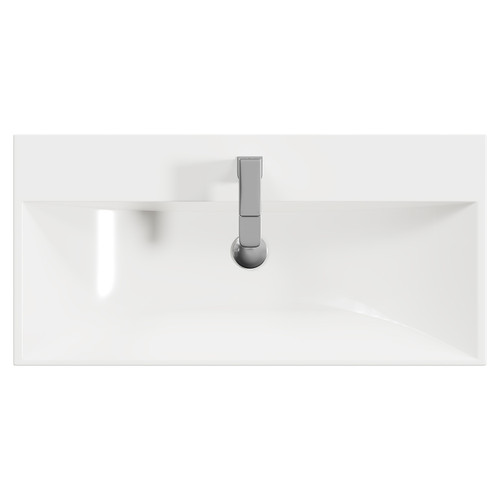 Montego Metallic Slate 800mm Wall Mounted Vanity Unit with 1 Tap Hole Slim Edge Basin and 2 Drawers View from Top