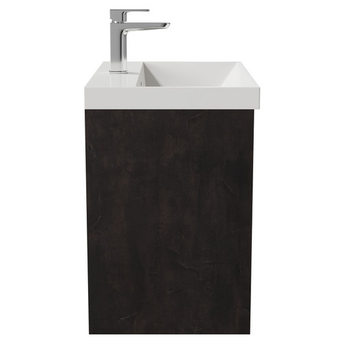 Montego Metallic Slate 600mm Wall Mounted Vanity Unit with 1 Tap Hole Slim Edge Basin and 2 Drawers View from Side