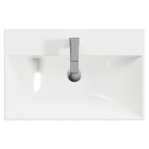 Montego Metallic Slate 600mm Wall Mounted Vanity Unit with 1 Tap Hole Slim Edge Basin and 2 Drawers View from Top