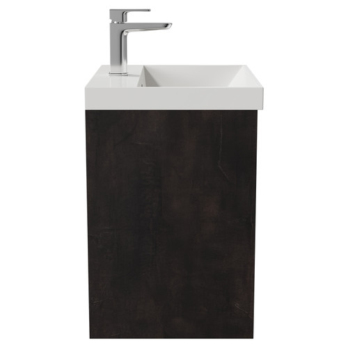 Montego Metallic Slate 500mm Wall Mounted Vanity Unit with 1 Tap Hole Slim Edge Basin and 2 Drawers View from Side