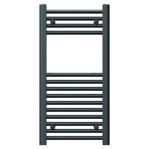 Pizarro Anthracite 800mm x 400mm Straight Heated Towel Rail Front View