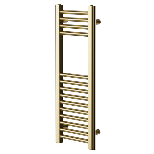 Colore Brushed Brass 800mm x 300mm Straight Heated Towel Rail Right Hand View