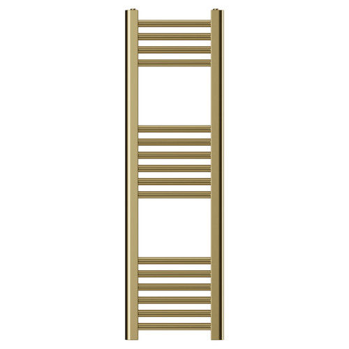 Colore Brushed Brass 1000mm x 300mm Straight Heated Towel Rail Front View