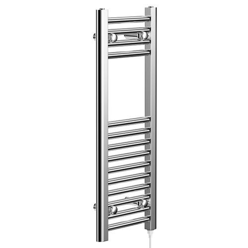Pizarro Chrome 800mm x 300mm Straight Electric Heated Towel Rail Left Hand View