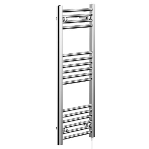 Pizarro Chrome 1000mm x 400mm Straight Electric Heated Towel Rail Left Hand View