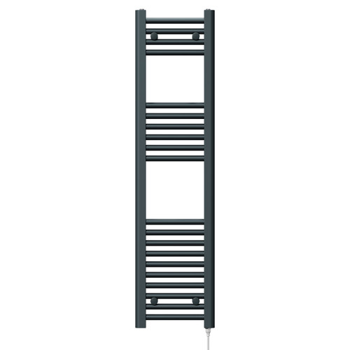Pizarro Anthracite 1200mm x 300mm Straight Electric Heated Towel Rail Front View
