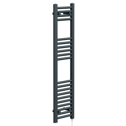 Pizarro Anthracite 1200mm x 300mm Straight Electric Heated Towel Rail Left Hand View
