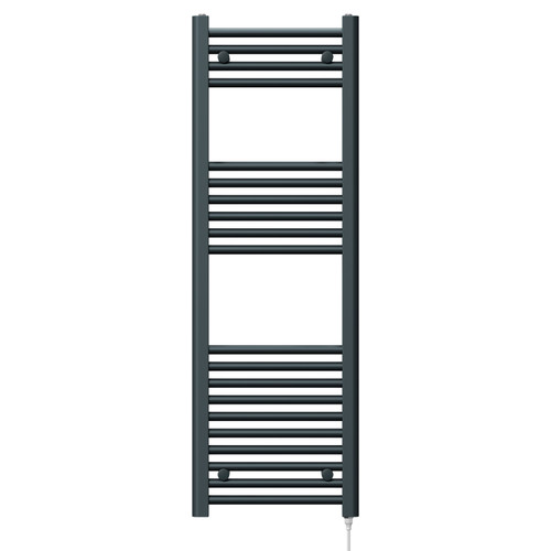 Pizarro Anthracite 1200mm x 400mm Straight Electric Heated Towel Rail Front View