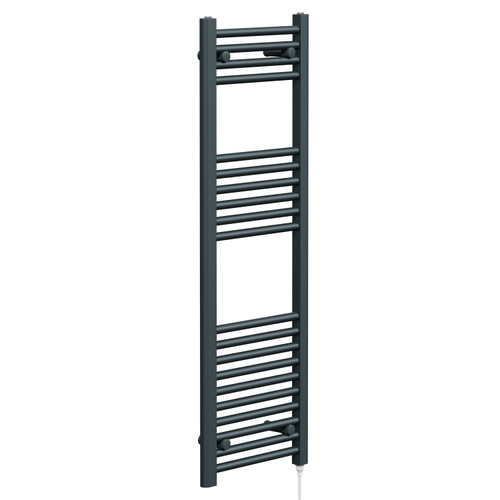 Pizarro Anthracite 1200mm x 400mm Straight Electric Heated Towel Rail Left Hand View