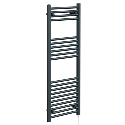 Pizarro Anthracite 1200mm x 500mm Straight Electric Heated Towel Rail Left Hand View