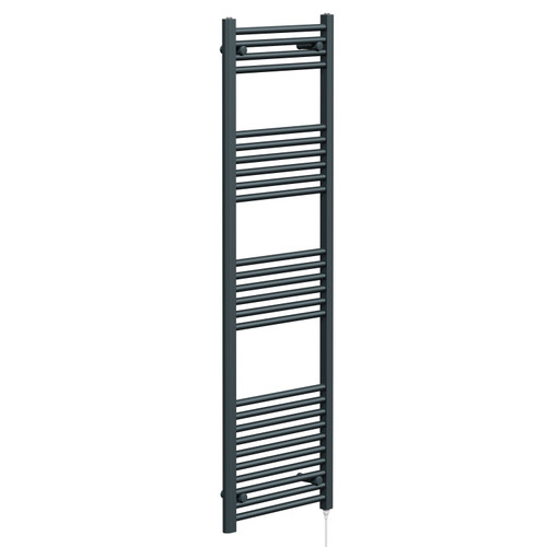 Pizarro Anthracite 1600mm x 500mm Straight Electric Heated Towel Rail Left Hand View