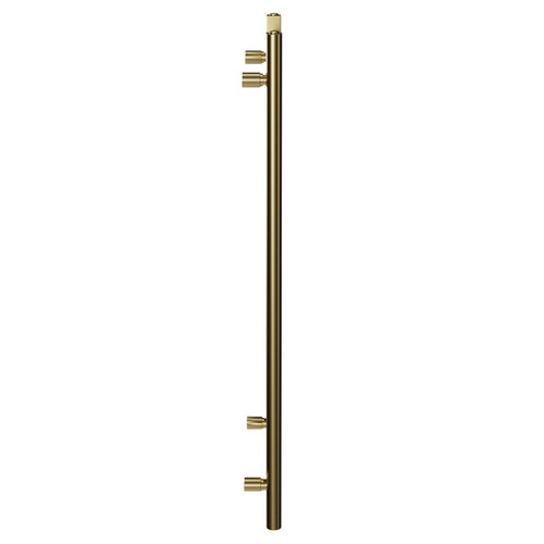 Colore Brushed Brass 1000mm x 400mm Straight Electric Heated Towel Rail Side View