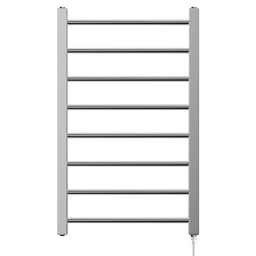Cohen Chrome 800mm x 500mm Straight Electric Heated Towel Rail Front View
