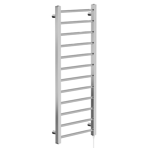 Cohen Chrome 1200mm x 500mm Straight Electric Heated Towel Rail Left Hand Side View