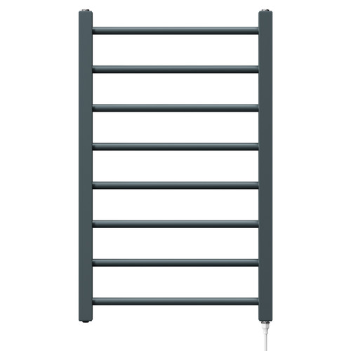 Cohen Anthracite 800mm x 500mm Straight Electric Heated Towel Rail Front View