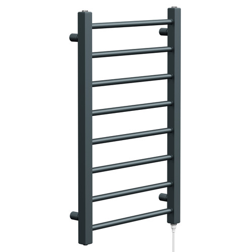 Cohen Anthracite 800mm x 500mm Straight Electric Heated Towel Rail Left Hand Side View