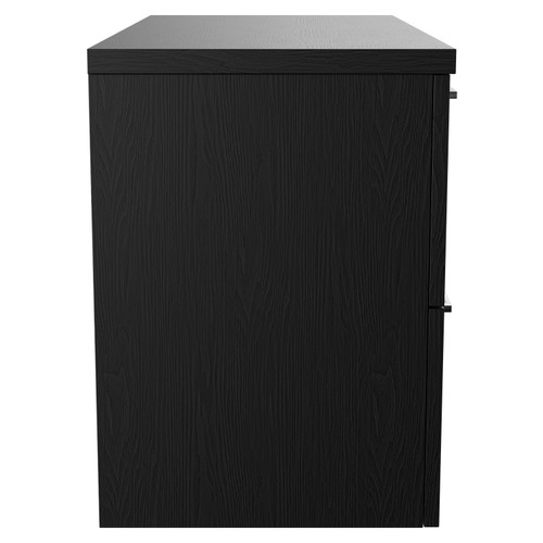Napoli 390 Nero Oak 800mm Wall Mounted Vanity Unit for Countertop Basins with 2 Drawers and Polished Chrome Handles Side View