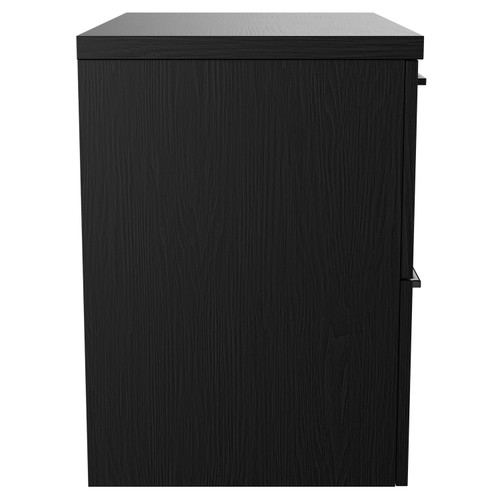 Napoli 390 Nero Oak 600mm Wall Mounted Vanity Unit for Countertop Basins with 2 Drawers and Gunmetal Grey Handles Side View