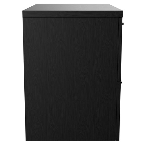 Napoli 390 Nero Oak 600mm Wall Mounted Vanity Unit for Countertop Basins with 2 Drawers and Polished Chrome Handles Side View