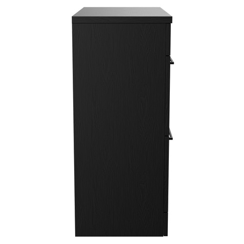 Napoli 390 Nero Oak 800mm Floor Standing Vanity Unit for Countertop Basins with 2 Drawers and Matt Black Handles Side View
